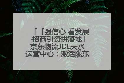 「强信心 看发展·招商引资拼落地」京东物流JDL天水运营中心：激活陇东南区域经济新引擎
