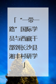 “一带一路”国际学员与西藏干部到长沙县湘丰村研学