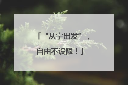 “从宁出发”，自由不设限！