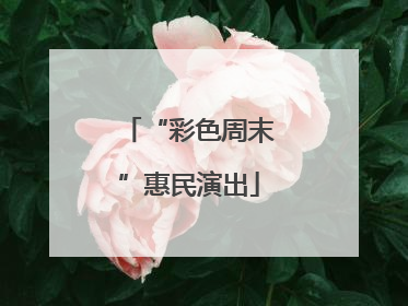 “彩色周末”惠民演出