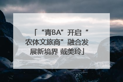 “青BA”开启“农体文旅商”融合发展新境界 戴美玲