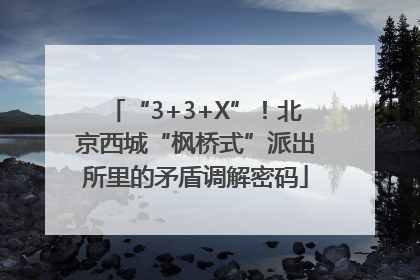 “3+3+X”！北京西城“枫桥式”派出所里的矛盾调解密码