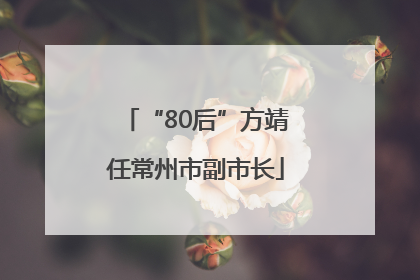 “80后”方靖任常州市副市长