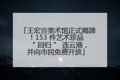 王宏喜美术馆正式揭牌！153 件艺术珍品 “ 回归 ” 连云港，并向市民免费开放