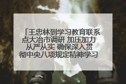 王忠林到学习教育联系点大冶市调研 加压加力 从严从实 确保深入贯彻中央八项规定精神学习教育取得实效