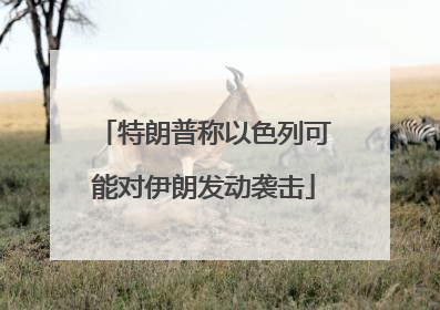 特朗普称以色列可能对伊朗发动袭击
