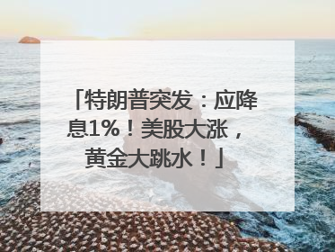 特朗普突发：应降息1%！美股大涨，黄金大跳水！