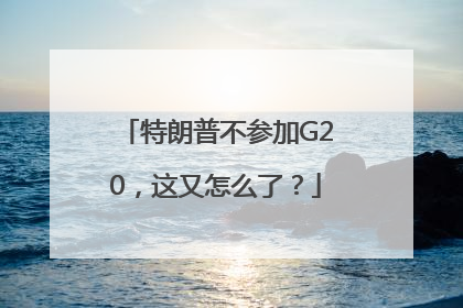 特朗普不参加G20，这又怎么了？