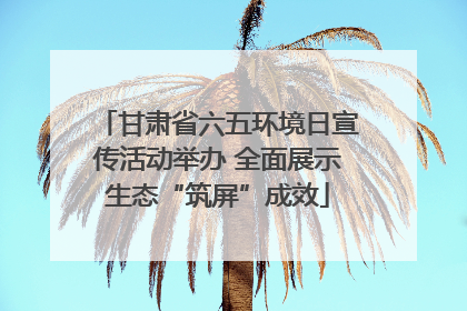 甘肃省六五环境日宣传活动举办 全面展示生态“筑屏”成效