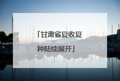 甘肃省夏收夏种陆续展开