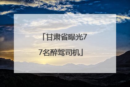 甘肃省曝光77名醉驾司机