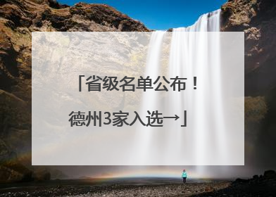 省级名单公布！德州3家入选→