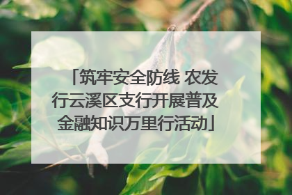 筑牢安全防线 农发行云溪区支行开展普及金融知识万里行活动