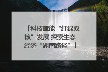 科技赋能“红绿双核”发展 探索生态经济“湖南路径”