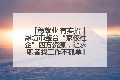 稳就业 有实招丨潍坊市整合“家校社企”四方资源，让求职者找工作不孤单
