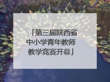 第三届陕西省中小学青年教师教学竞赛开幕