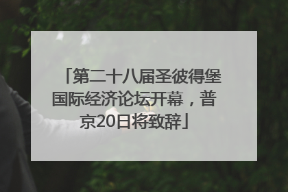 第二十八届圣彼得堡国际经济论坛开幕，普京20日将致辞