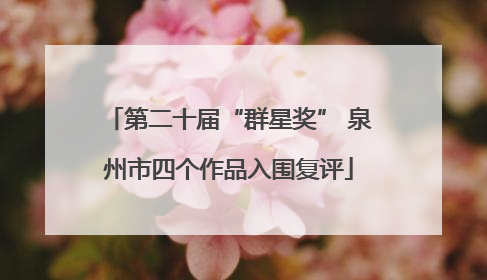 第二十届“群星奖” 泉州市四个作品入围复评
