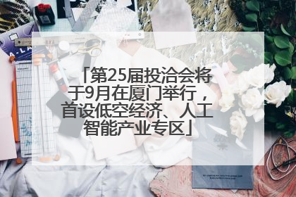 第25届投洽会将于9月在厦门举行，首设低空经济、人工智能产业专区