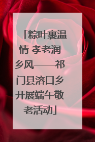 粽叶裹温情 孝老润乡风——祁门县溶口乡开展端午敬老活动