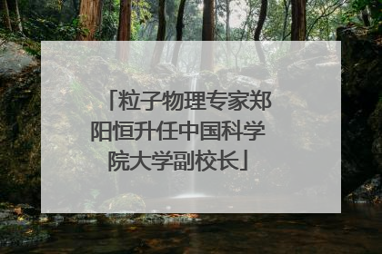 粒子物理专家郑阳恒升任中国科学院大学副校长