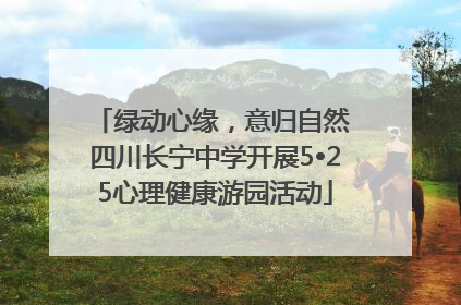 绿动心缘，意归自然 四川长宁中学开展5•25心理健康游园活动