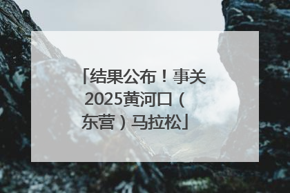 结果公布！事关2025黄河口（东营）马拉松
