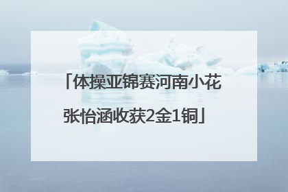 体操亚锦赛河南小花张怡涵收获2金1铜