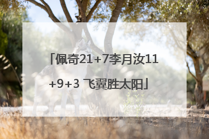 佩奇21+7李月汝11+9+3 飞翼胜太阳