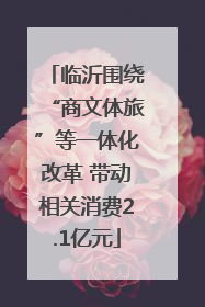 临沂围绕“商文体旅”等一体化改革 带动相关消费2.1亿元