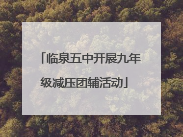 临泉五中开展九年级减压团辅活动