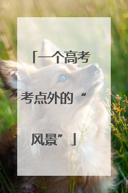 一个高考考点外的“风景”