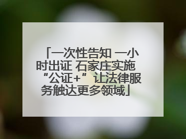 一次性告知 一小时出证 石家庄实施“公证+”让法律服务触达更多领域