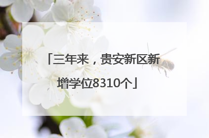 三年来，贵安新区新增学位8310个