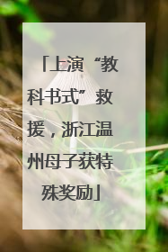 上演“教科书式”救援，浙江温州母子获特殊奖励