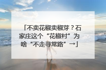 不卖花椒卖椒芽？石家庄这个“花椒村”为啥“不走寻常路”→