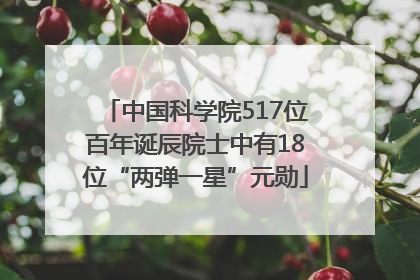 中国科学院517位百年诞辰院士中有18位“两弹一星”元勋