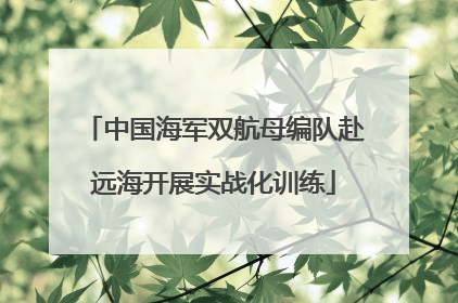中国海军双航母编队赴远海开展实战化训练