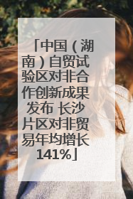 中国（湖南）自贸试验区对非合作创新成果发布 长沙片区对非贸易年均增长141%