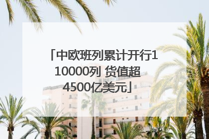 中欧班列累计开行110000列 货值超4500亿美元