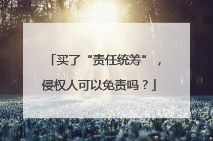 买了“责任统筹”，侵权人可以免责吗？