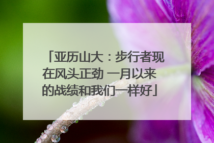亚历山大：步行者现在风头正劲 一月以来的战绩和我们一样好