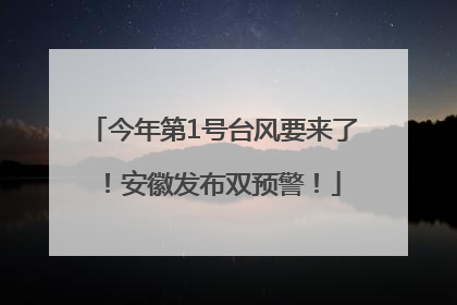 今年第1号台风要来了！安徽发布双预警！