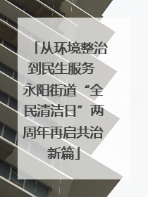从环境整治到民生服务 永阳街道“全民清洁日”两周年再启共治新篇