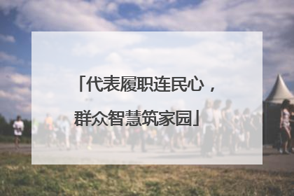 代表履职连民心，群众智慧筑家园