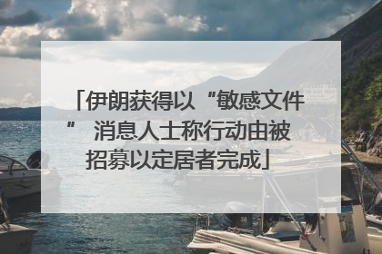 伊朗获得以“敏感文件” 消息人士称行动由被招募以定居者完成