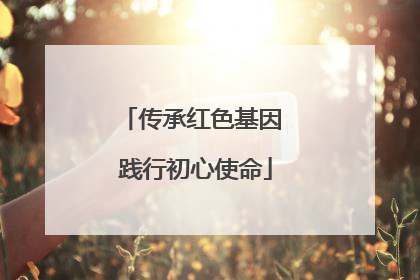 传承红色基因 践行初心使命