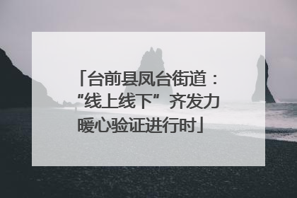 台前县凤台街道：“线上线下”齐发力 暖心验证进行时