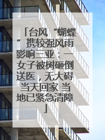 台风“蝴蝶”携较强风雨影响三亚：一女子被树砸倒送医，无大碍当天回家 当地已紧急清障