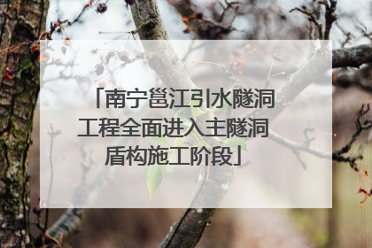 南宁邕江引水隧洞工程全面进入主隧洞盾构施工阶段